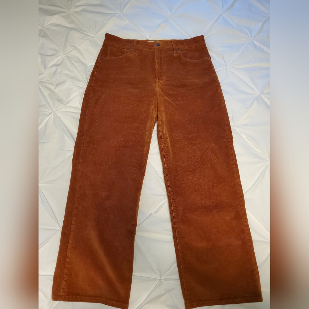 Madewell Rust Corduroy Pants Tag Size 31, Actual Waist 35"